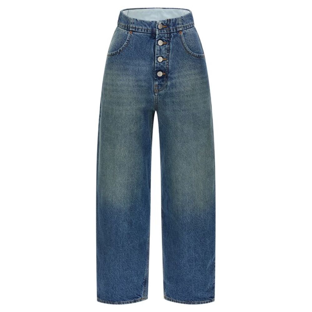 MM6 Maison Margiela Blue Cotton Straight-Leg Women's Jeans